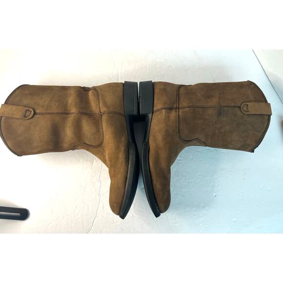 Herman Survivors LIz Women’s Genuine Brown Leather Western Pull On Boots 9 - Picture 4 of 9